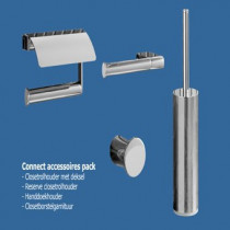 Ideal Standard Connect toiletaccessoires set m. handdoekhaak, closetrolhouder m. deksel - K7212NU