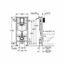 Grohe Rapid SL WC-element met wandbevestiging zonder isolatiemat  - 38536001